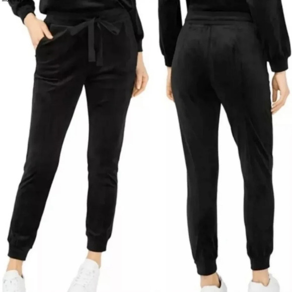 House of Harlow 1960 Pants - House Of Harlow 1960 Black Velour Jogger Pants 2X